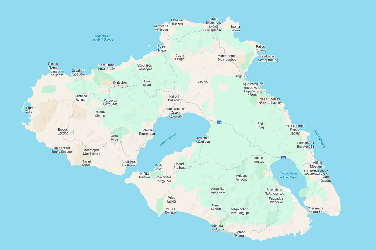 Χάρτης της Λέσβου